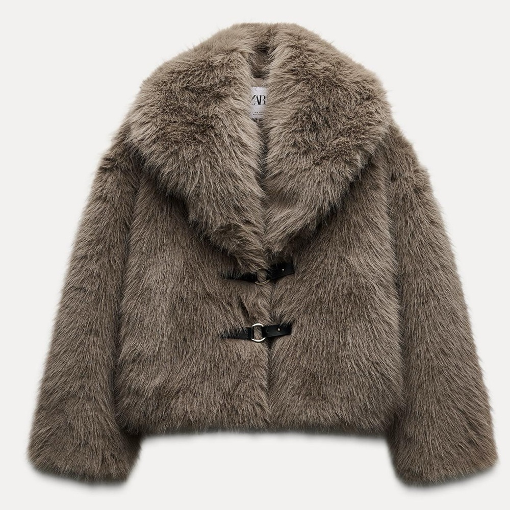 FAUX FUR SHORT COAT - S